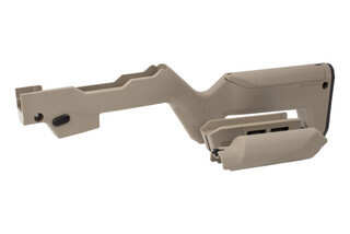Tan Magpul PC Backpacker Stock for Ruger PC Carbine features internal storage and takedown function